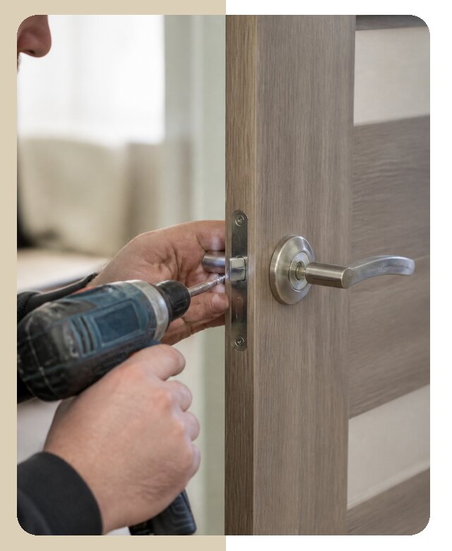 Установка нажимной ручки на входную дверь в Слободской